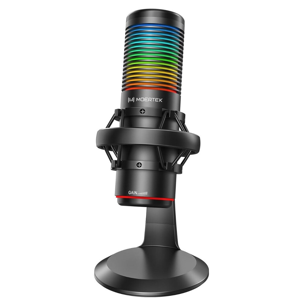 MOERTEK CM15 USB Gaming Microphone 192kHz/24bit RGB Condenser Mic NEW